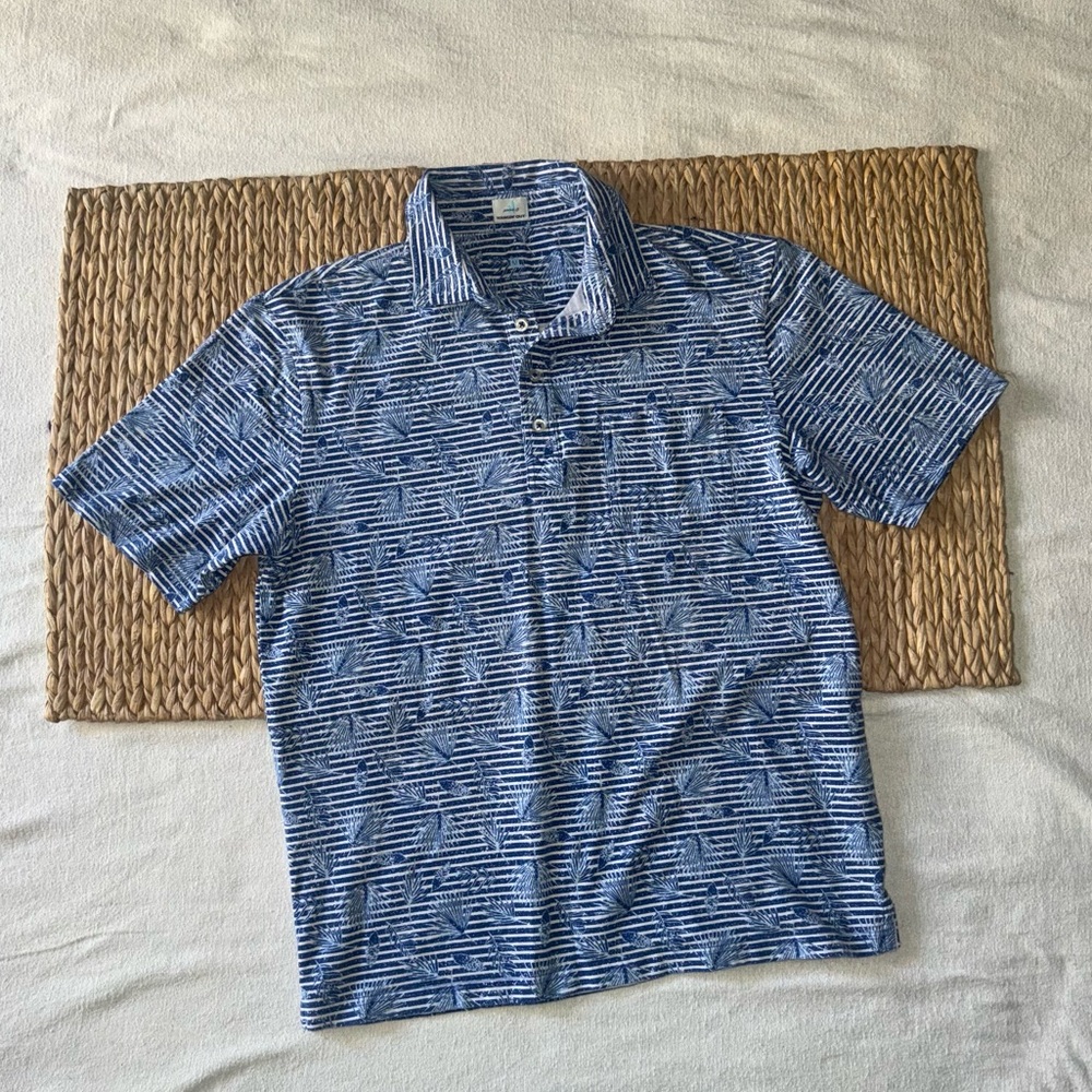 Jonnie- O polo blue and white polo striped